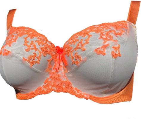 Neon Orange Exquisite Plus Size Bra 46g At Amazon Womens Clothing Store