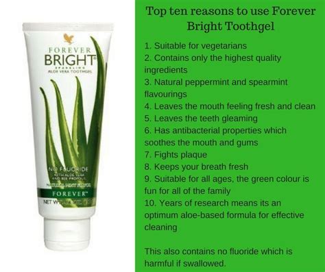 Kids and adults alike will love the combination of natural. The 10 reasons you should use Forever Bright Toothgel ...