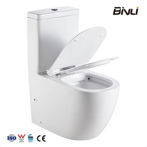 New Design Floor Mounted Siphonic Rimless Double Flushing Ceramic Two