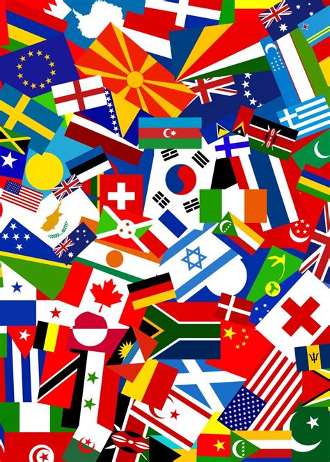 World Flag Collage Poster Picture Metal Print Paint By Prawny