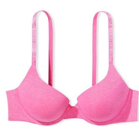 Victoria S Secret Logo Strap Shape Bra Pink Brand Depop