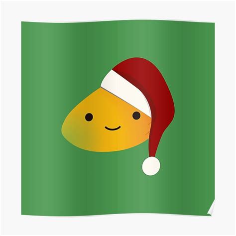 Cute Kawaii Christmas Mango Poster For Sale By Eggtooth Redbubble