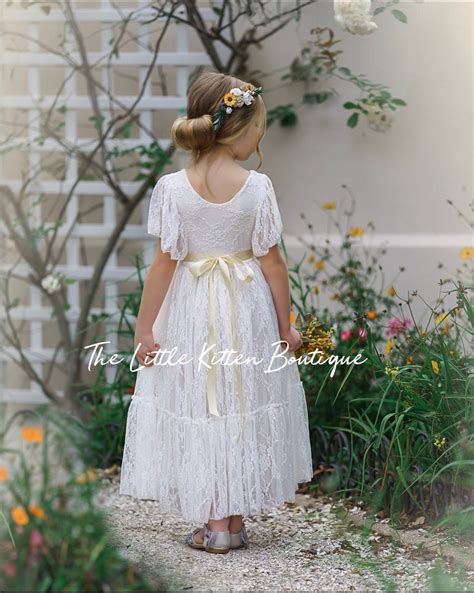 Ivory Flower Girl Dress Tulle Flower Girl Dress Country Flower Girl