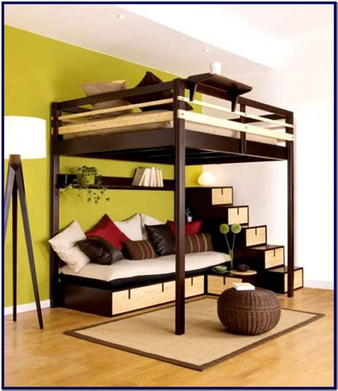 Bunk Bed With Desk And Sofa Underneath Bedroom Home Decorating