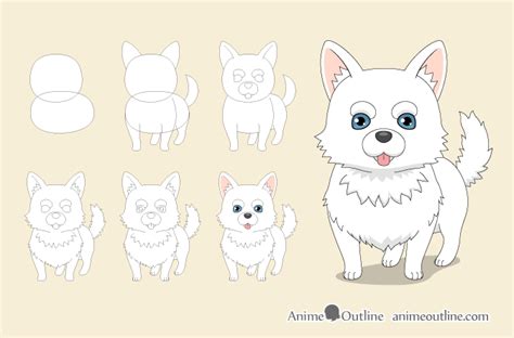 How To Draw A Cute Anime Dog In 7 Steps Animeoutline