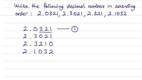 How To Write Decimal Numbers In Ascending Order Youtube