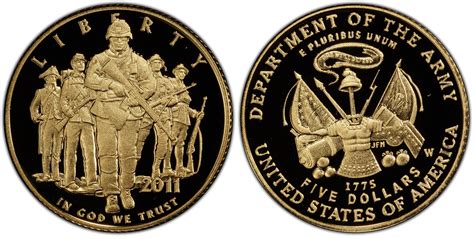 2011 W 5 United States Army Dcam Proof Modern Gold Commemorative