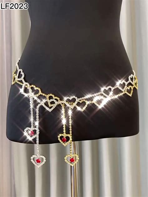 Bikini Tassel Heart Layered Waist Chain For Women Sexy Belly Chain
