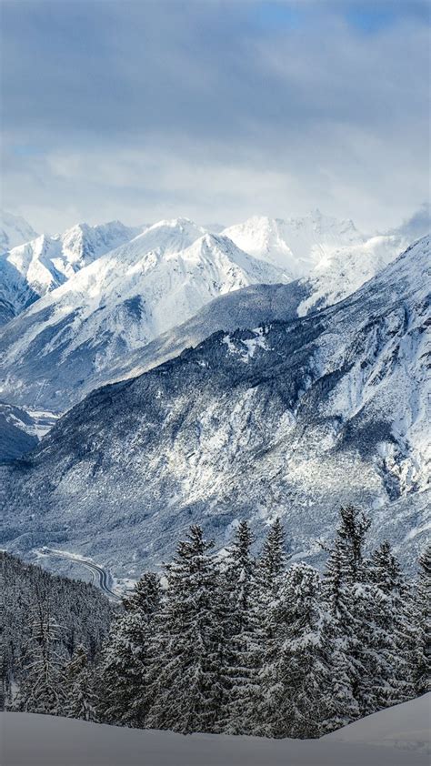 Snowy Mountain Peaks Of Tyrolean Alps In Distance Windows 10