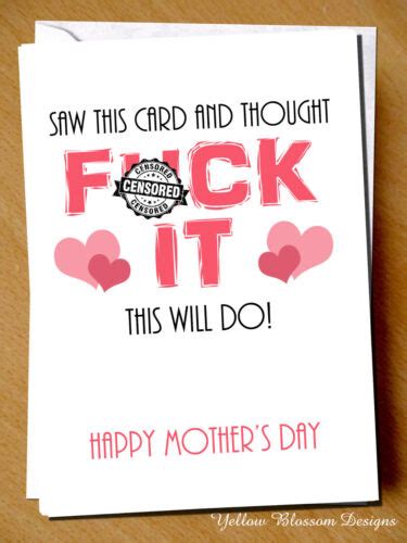 Funny Rude Mothers Day Card Mum For Her Joke Naughter Humour Cheeky This Will Do Ebay