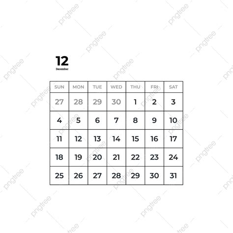 December Calendar Vector Art Png Calendar December 2022 Calendar