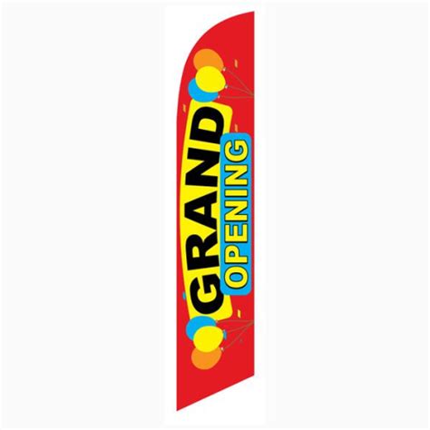 12ft Grand Opening Red Stock Feather Flag Kit With Pole And Spike All