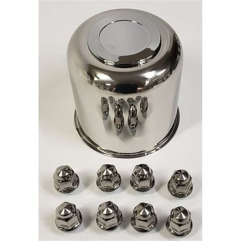 Trailer Wheel Lug And Cap Set Stainless Steel Hub Cover 8 Ss Lugs 4