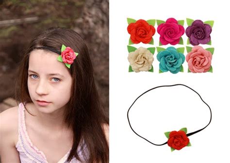 Hair Fairy Clips New Felt Rose Headband 6 Colours