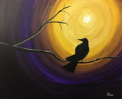 Midnight Raven Painting By Chris Bishop