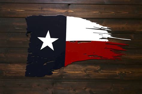 Metal Texas Flag Brave American