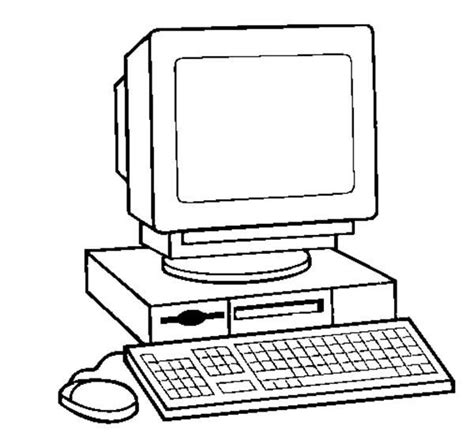 Computer How To Draw A Computer Coloring Page Computer Cpu Computer