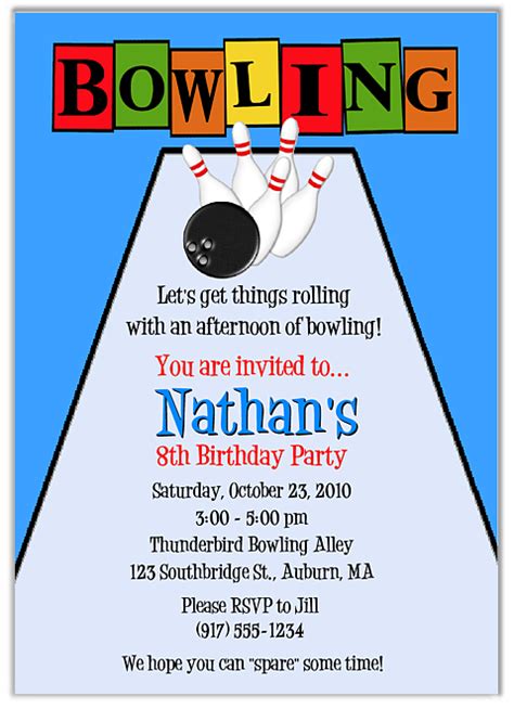 Bowling Party Invitation Template Customize Your Own Invitations