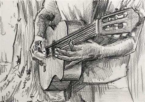 How To Draw A Person Playing The Guitar