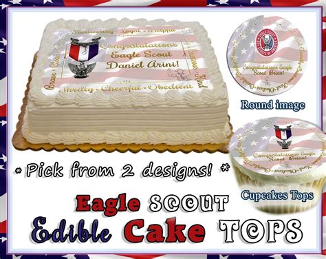 Eagle Scouts Edible Cake Topper Or Cupcakes Picture Rank Boy Sugar