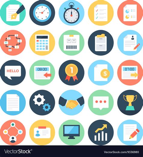Project Management Colored Icons 1 Royalty Free Vector Image