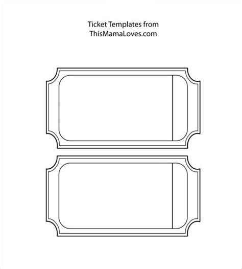 Blank Ticket Template Printable