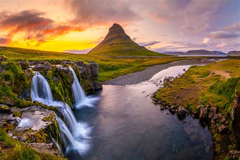 Photo Iceland Kirkjufell Nature Mountains Waterfalls Sunrises And