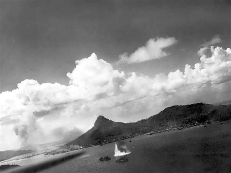 Photo Japanese Ships Being Bombed During Attack On Truk Caroline