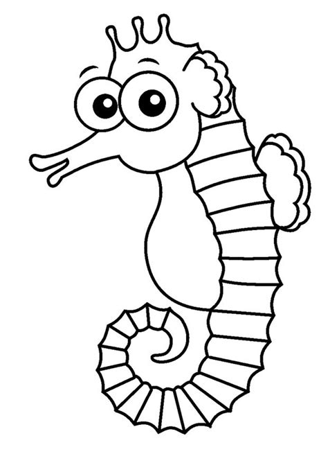 The head looks like a horse and has a long muzzle. 13 seahorse coloring pages - Print Color Craft