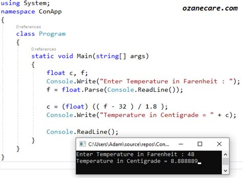 Quick and easy fahrenheit to celsius conversion. Convert Fahrenheit to Celsius in C#