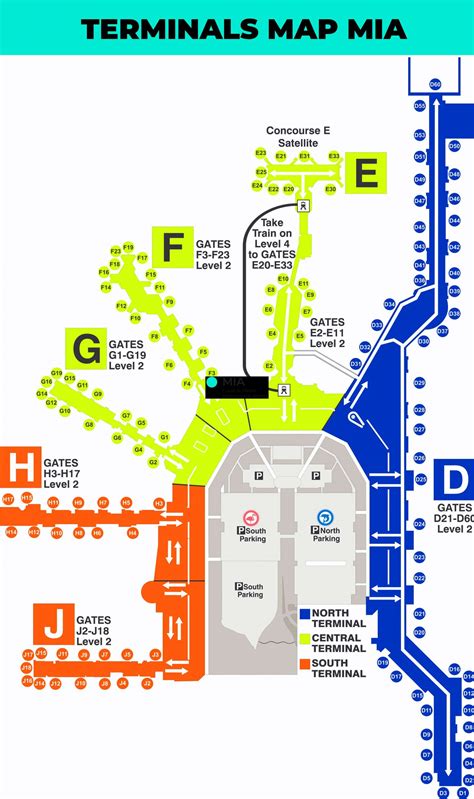 Terminal Map Airport Miami International Airport Gate Mia