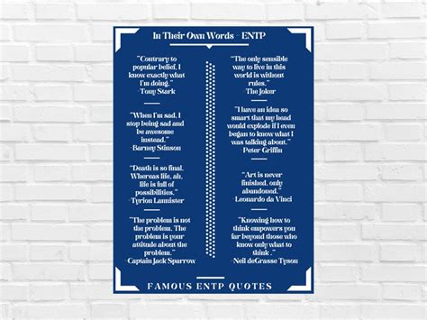 Entp Quotes From Famous Entps Mbti Art Poster Etsy Australia