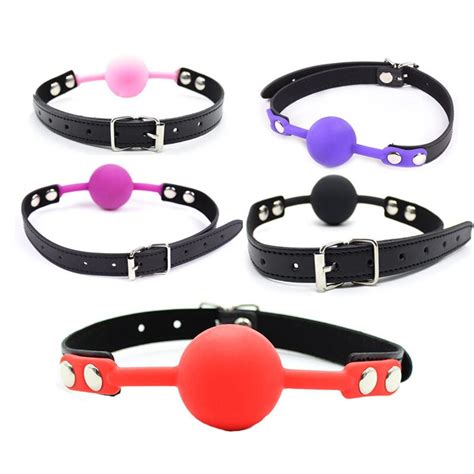 Pu Leather Sexy Lingerie Toys Silicone Ball Open Mouth Gag Sex Bdsm