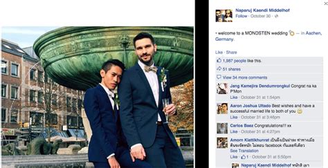 Love Wins Cyberbullied Thai German Gay Couple Ties The Knot Inquirer