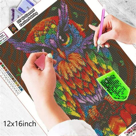 Lngoor Diy 5d Diamond Painting Kits Owl Paint With Diamonds Kitfull