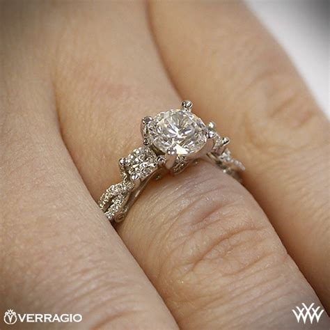 * center diamonds sold separately. Verragio Twisted Shank 3 Stone Engagement Ring | 1817