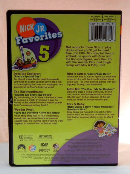 Nick Jr Favorites 5 Full Screen Dvd