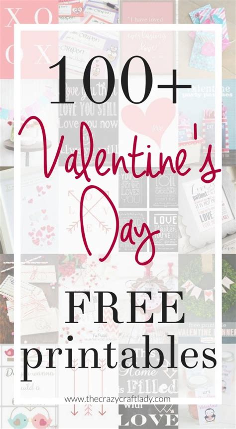 All our printable valentine's day cards are yours at no cost, and you can personalize your favorite, fast and easy. Loads of FREE Valentine Printables - The Crazy Craft Lady