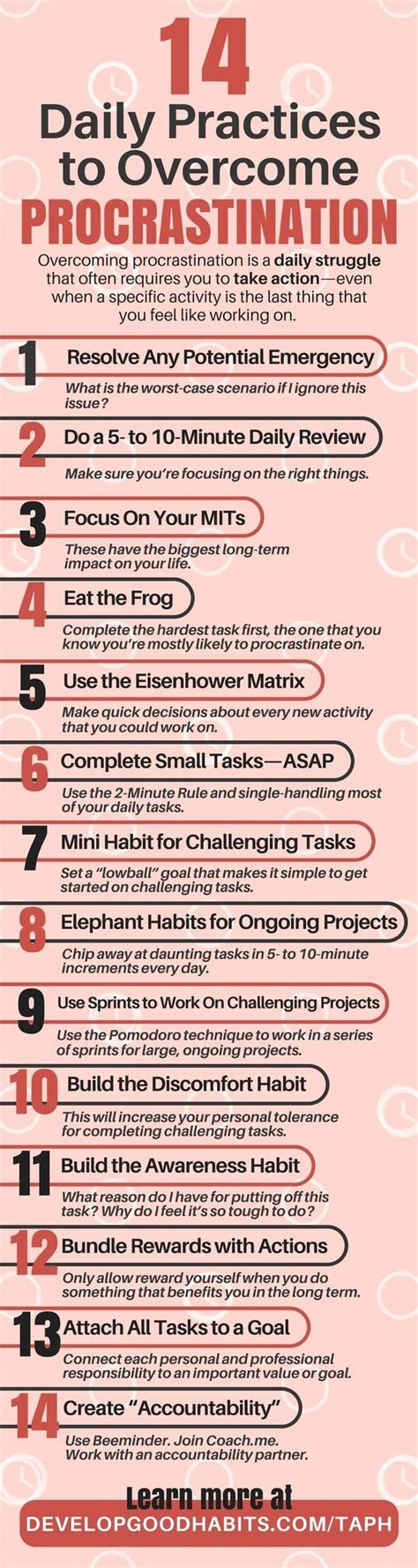 Have you had difficulty figuring out where to start, what path to. 14 Daily Practices To Overcome Procrastination Pictures ...