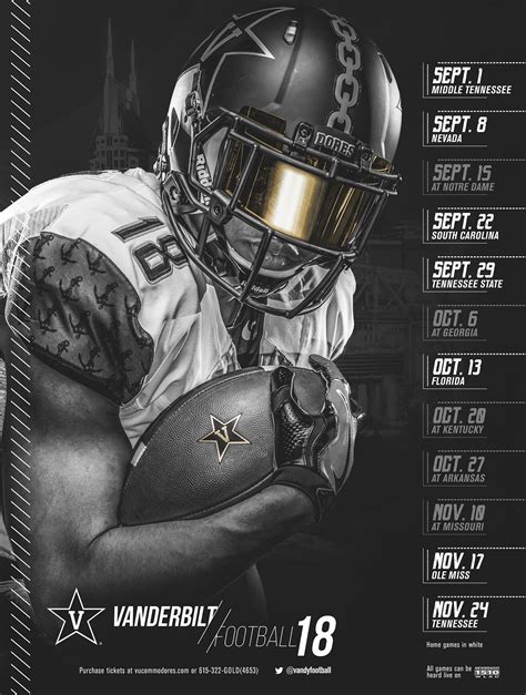 2018 Vanderbilt Football Schedule Poster On Behance