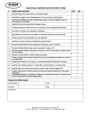 Scaffold Checklist Form Fill Out And Sign Printable PDF Template