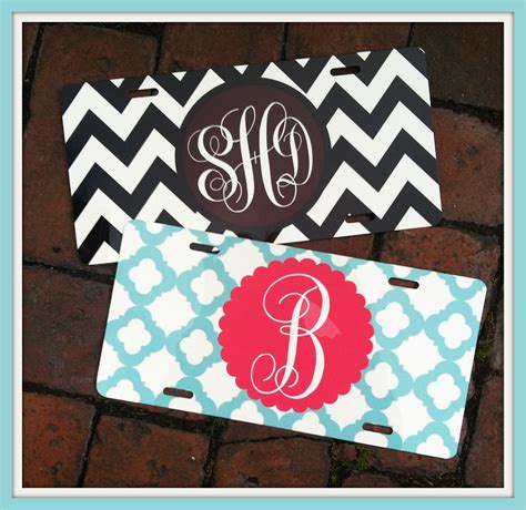Personalized Monogrammed License Plate Car Tag Monogram Etsy