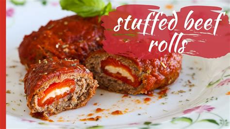 Tender And Juicy Minced Beef Rolls Stuffed With Cheese And Red Bell