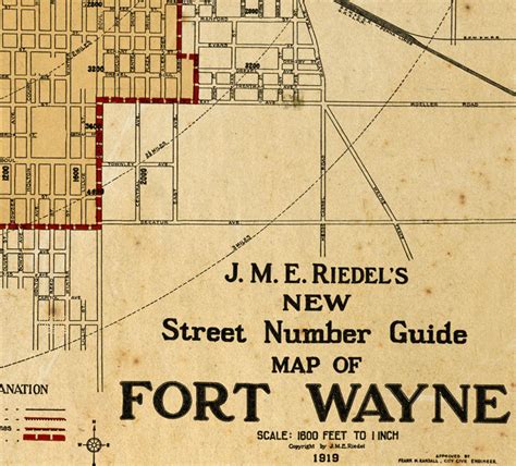 Old Map Fort Wayne Indiana 1919 Vintage Map Wall Map Print Vintage