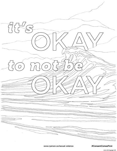 Its Okay To Not Be Okay Coloring Page Printable