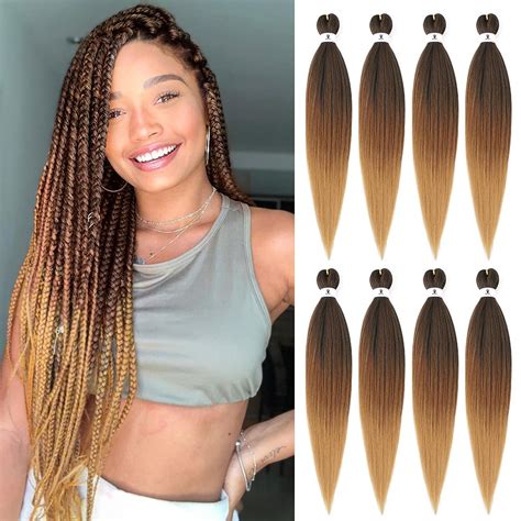 Amazon Bileaf Pre Stretched Braiding Hair Inch Ombre Braiding Hair Packs Ombre