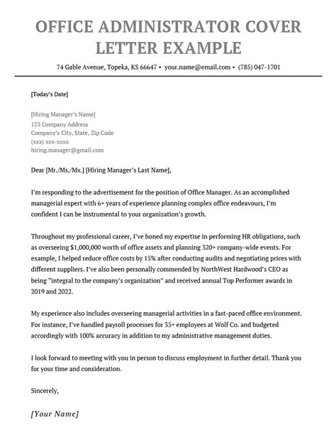 Administrative Job Cover Letter Example And Tips Vrogue Co