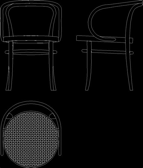 Thonet Arm Chair No 9 1876 Dwg Block For Autocad Designs Cad