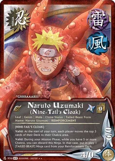 Naruto Uzumaki Nine Tails Cloak N 976 Rare 1st Edition