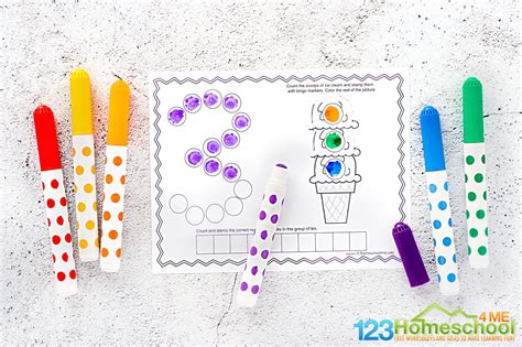 Free Counting Do A Dot Printables With Bingo Daubers Worksheets